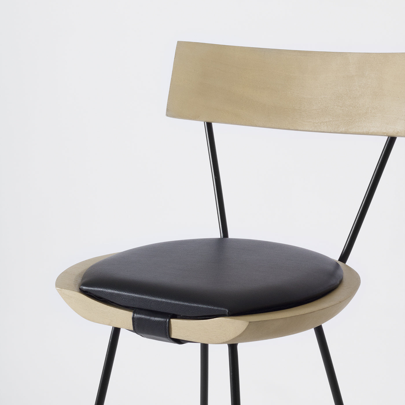 Wood and leather bar stool