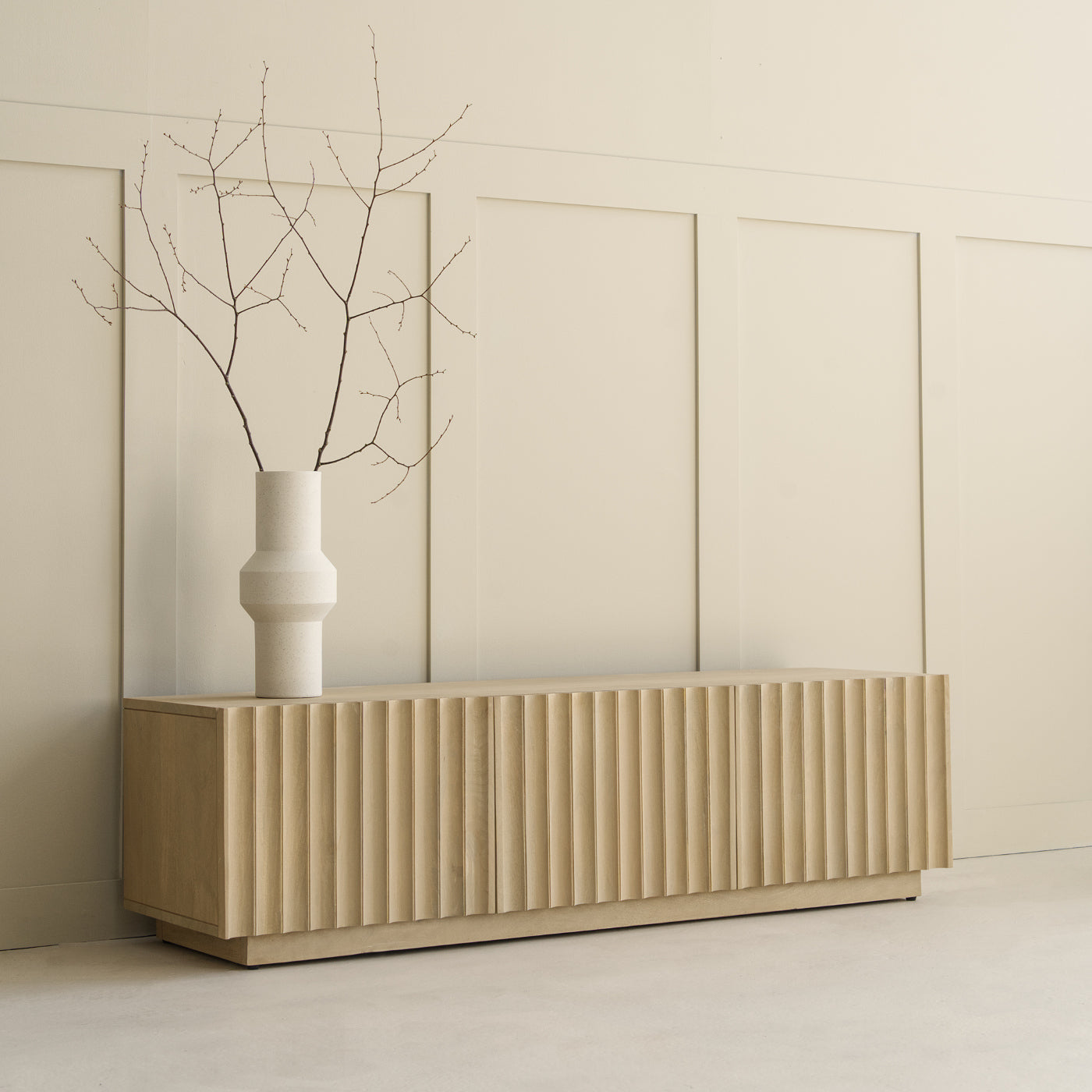 Fluted tv cabinet, oak