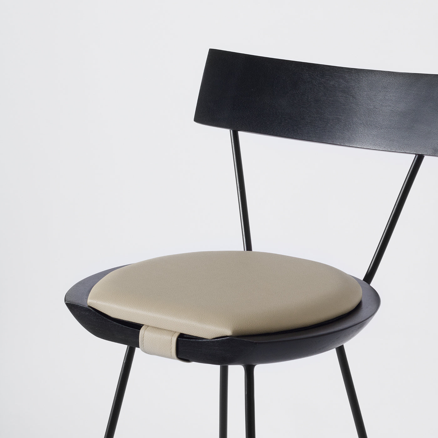 Cream and Black Bar Stool