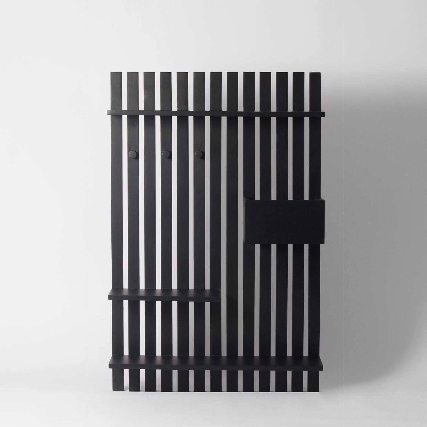 Black slat multi shelf