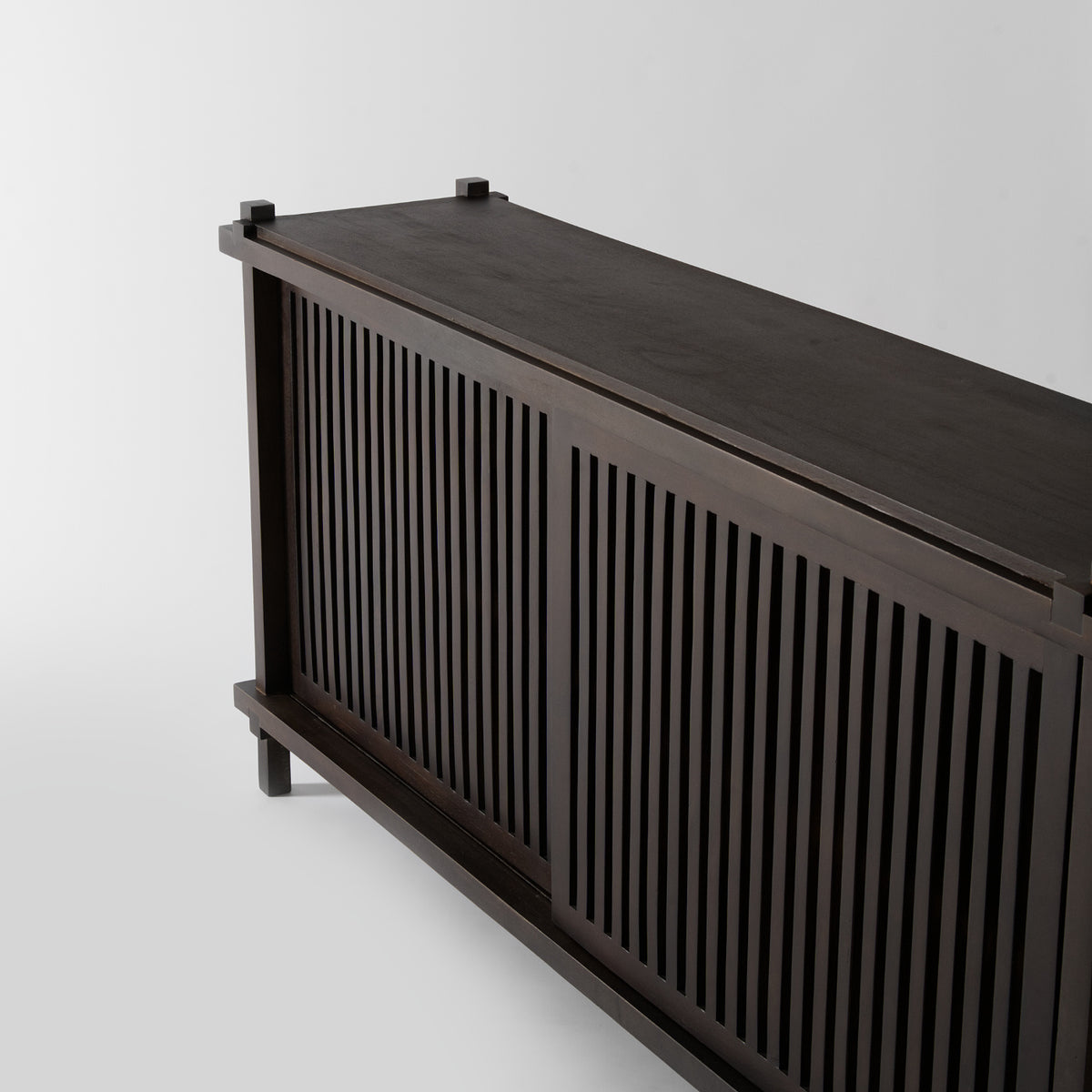 Dark wooden sliding door sideboard