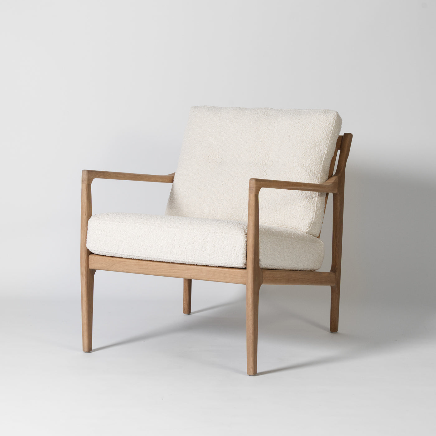 Oak and boucle chair