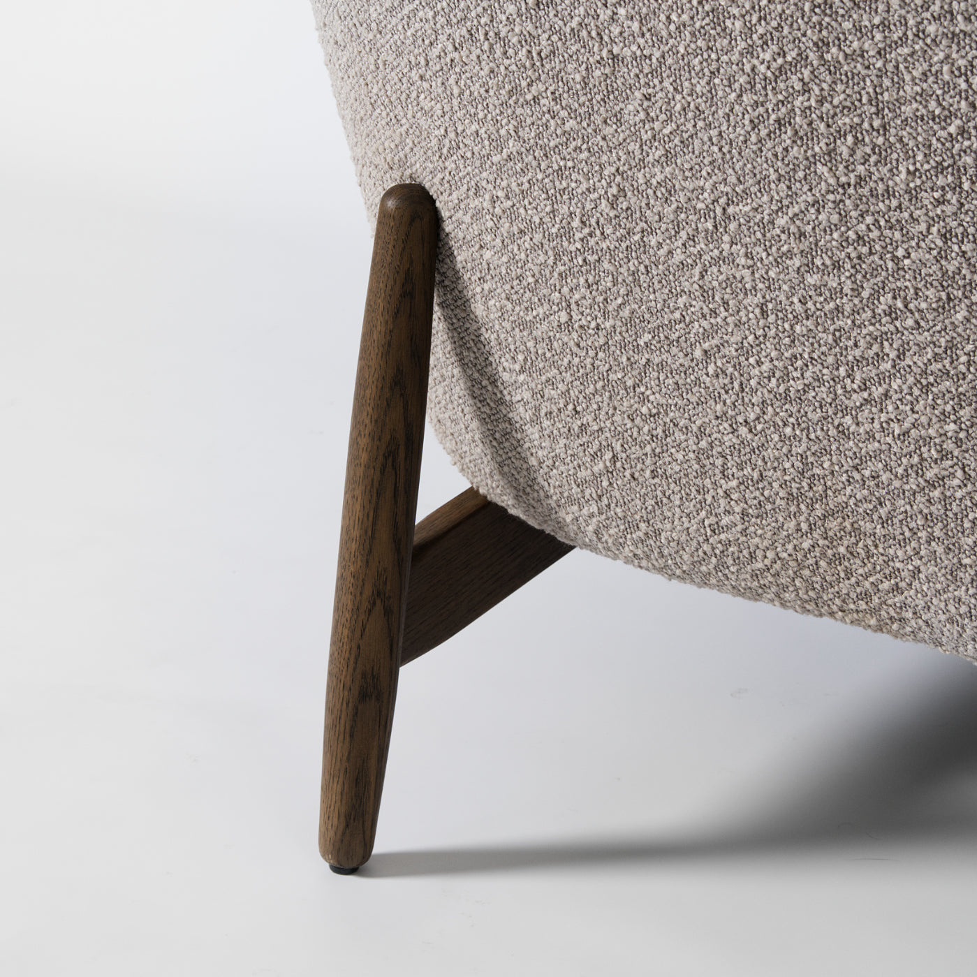 Wood and boucle chair