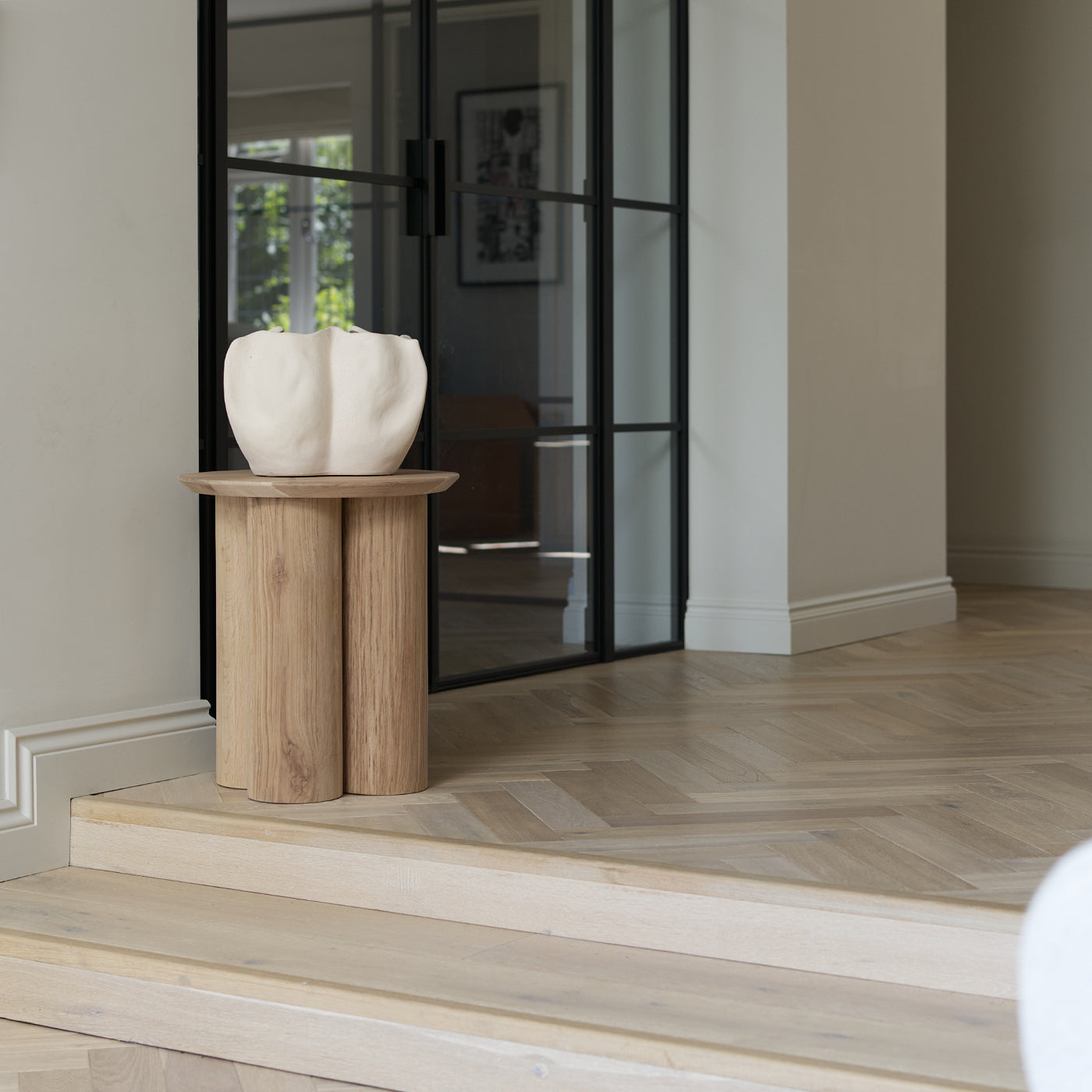 Oak minimalist side table