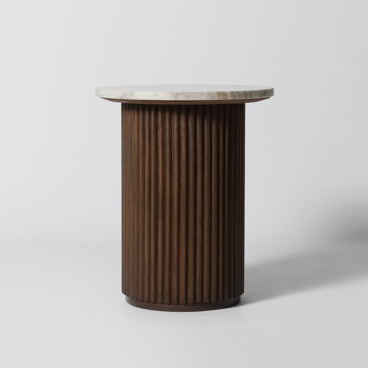 Walnut fluted side table