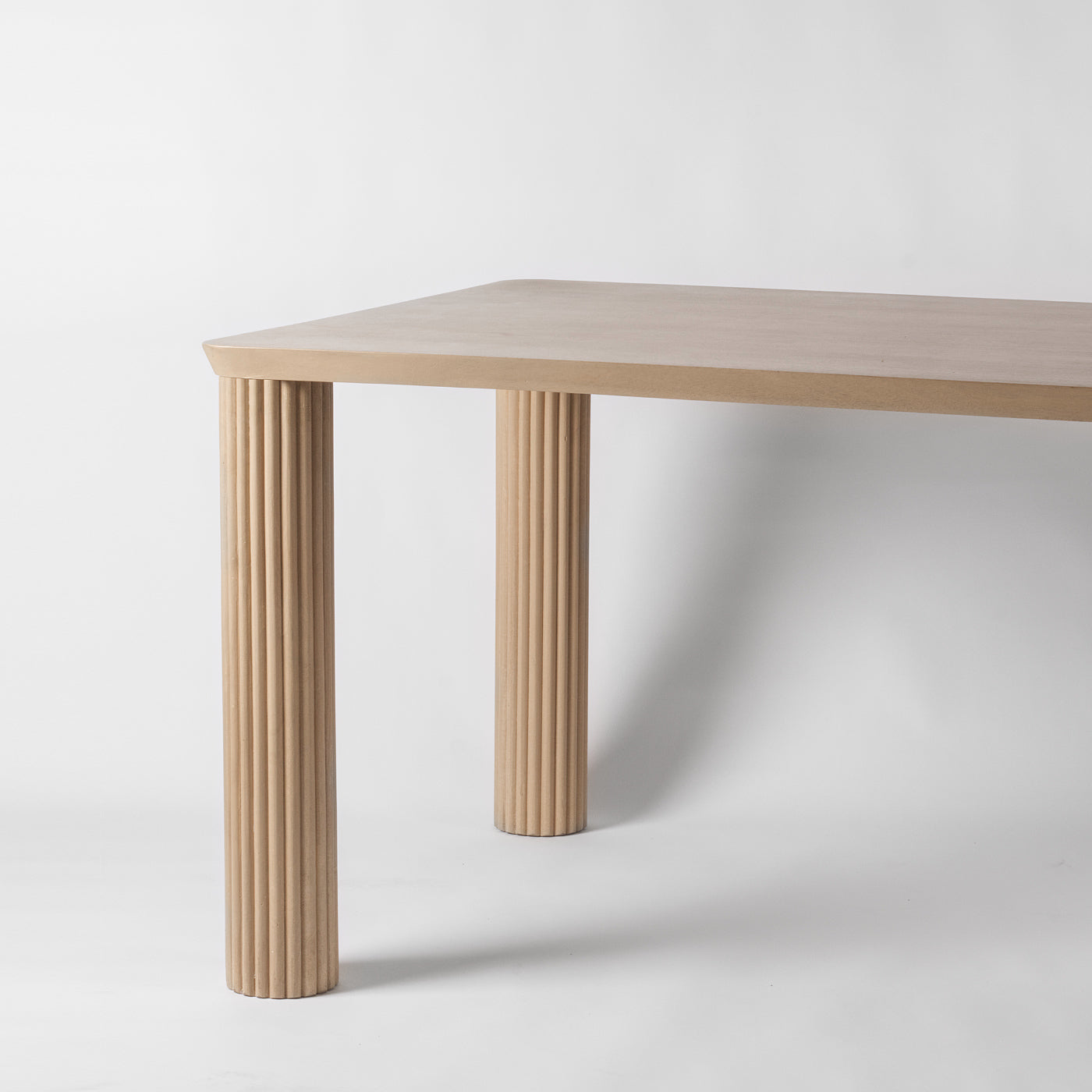 Rectangle Wooden Table Ribbed