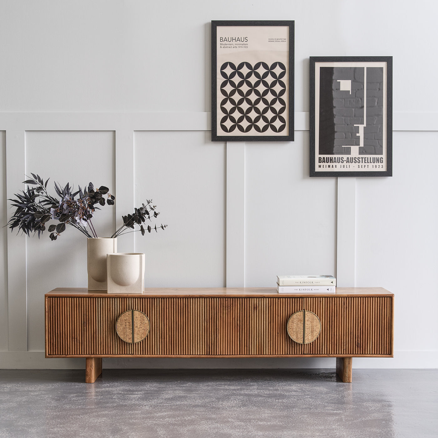 Acacia Ribbed TV Stand