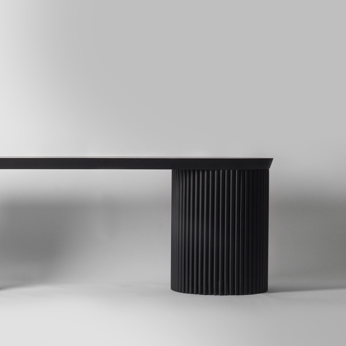 Ribbed Black Dining Bench