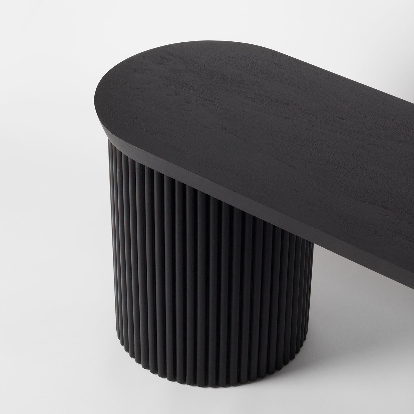 Ribbed Black Dining Bench