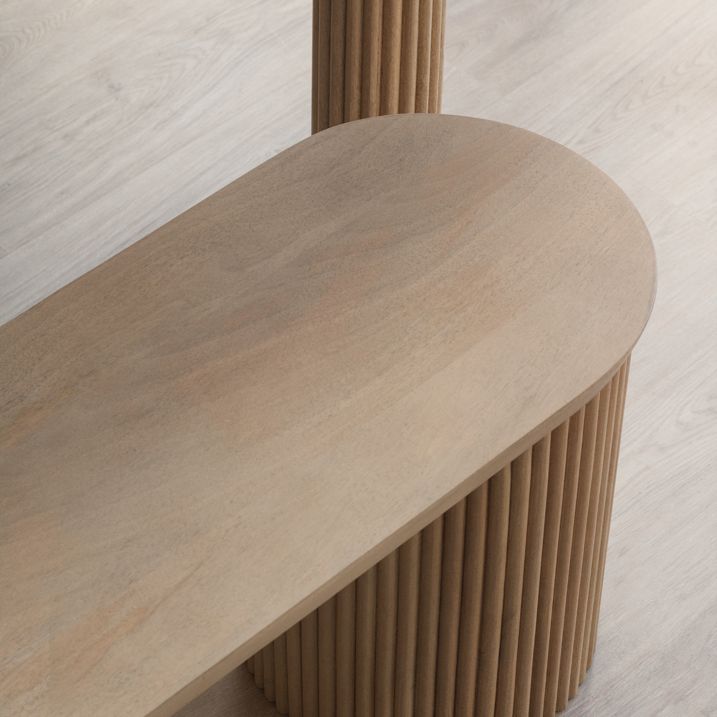 Dining Bench Mango Wood Ribbed
