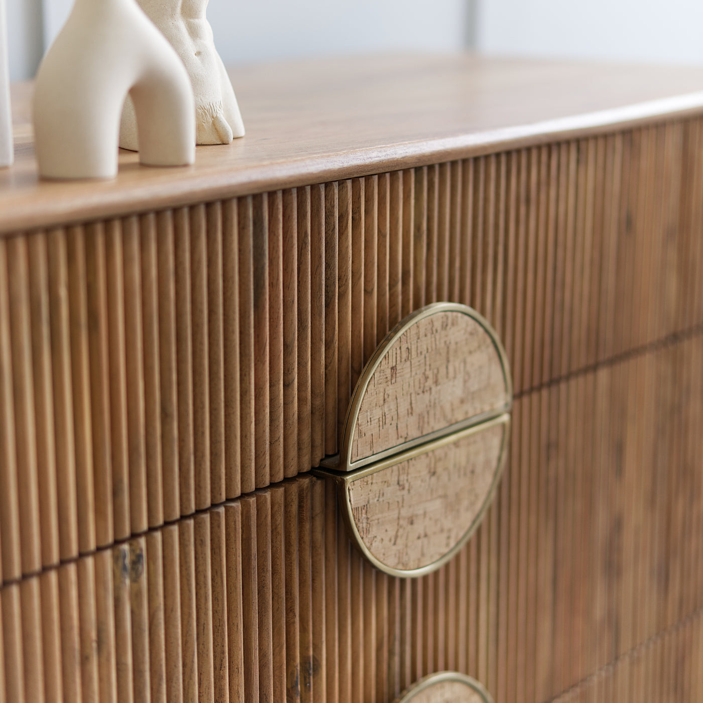 Acacia Ribbed Chest Of Drawers