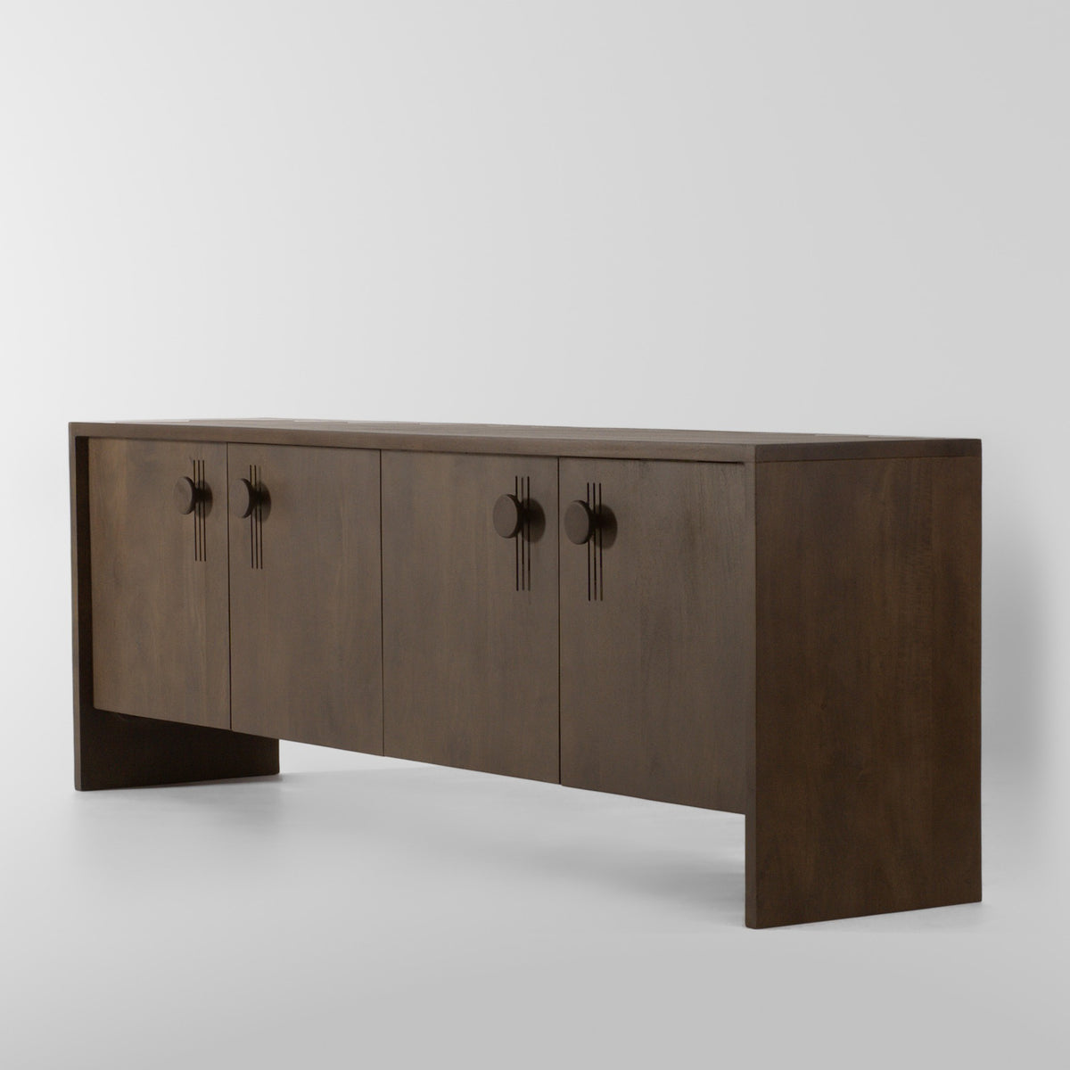 Japandi style dark wood sideboard