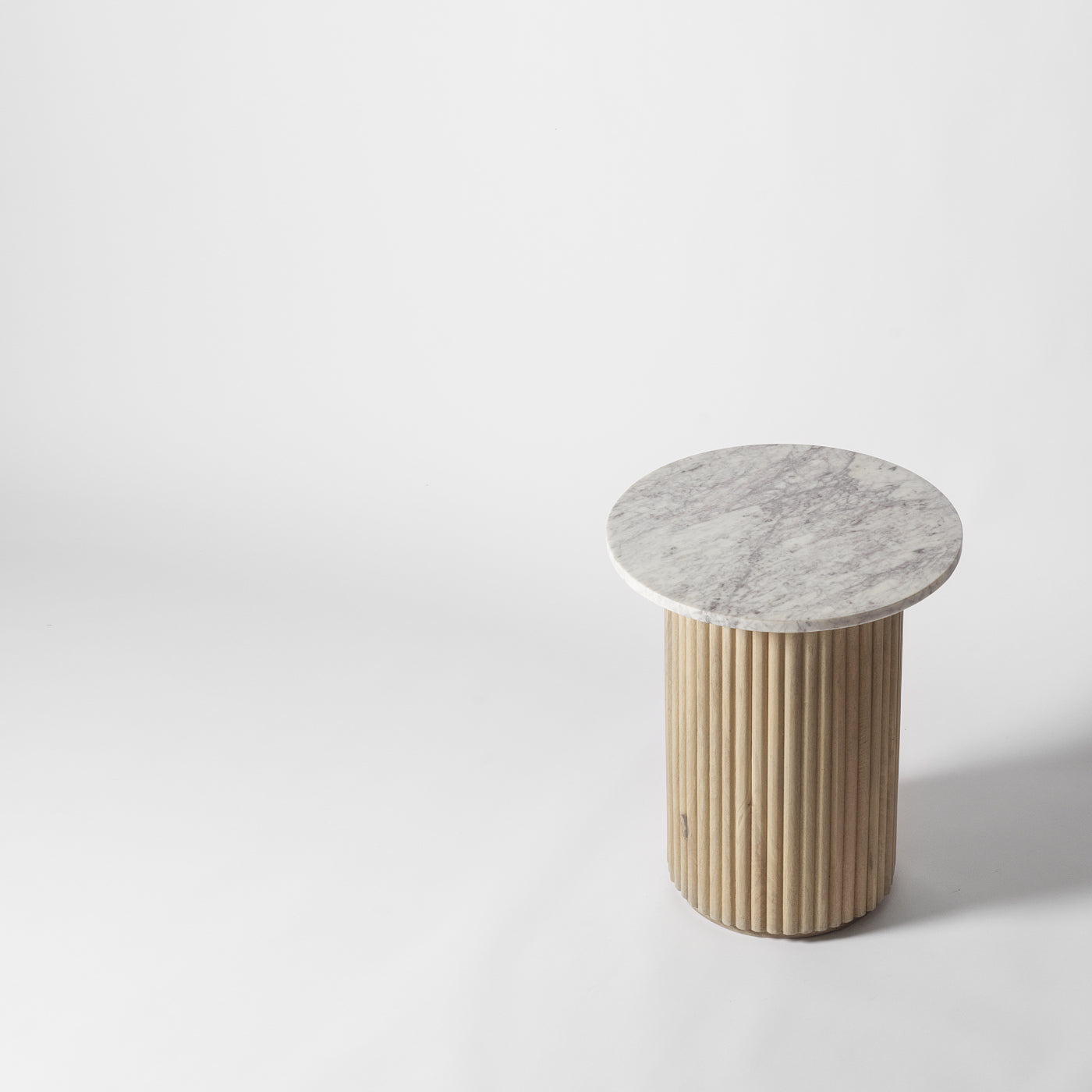 Nordic Side Table, White Marble