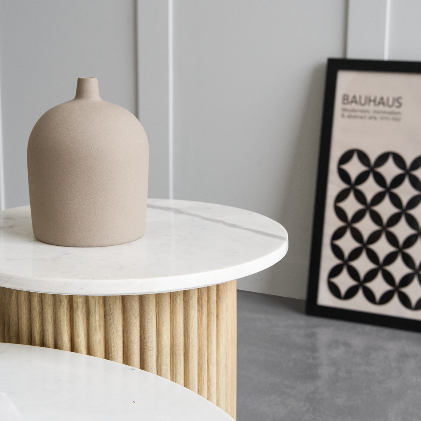 Round White Marble Side Table