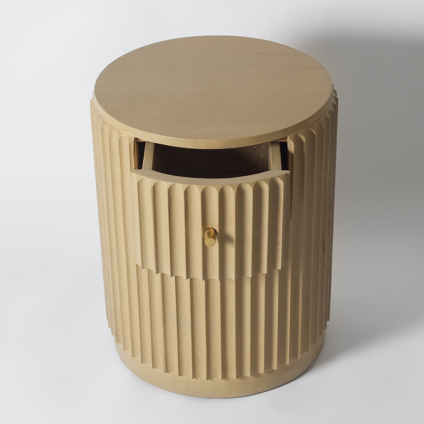 Fluted bedside table round