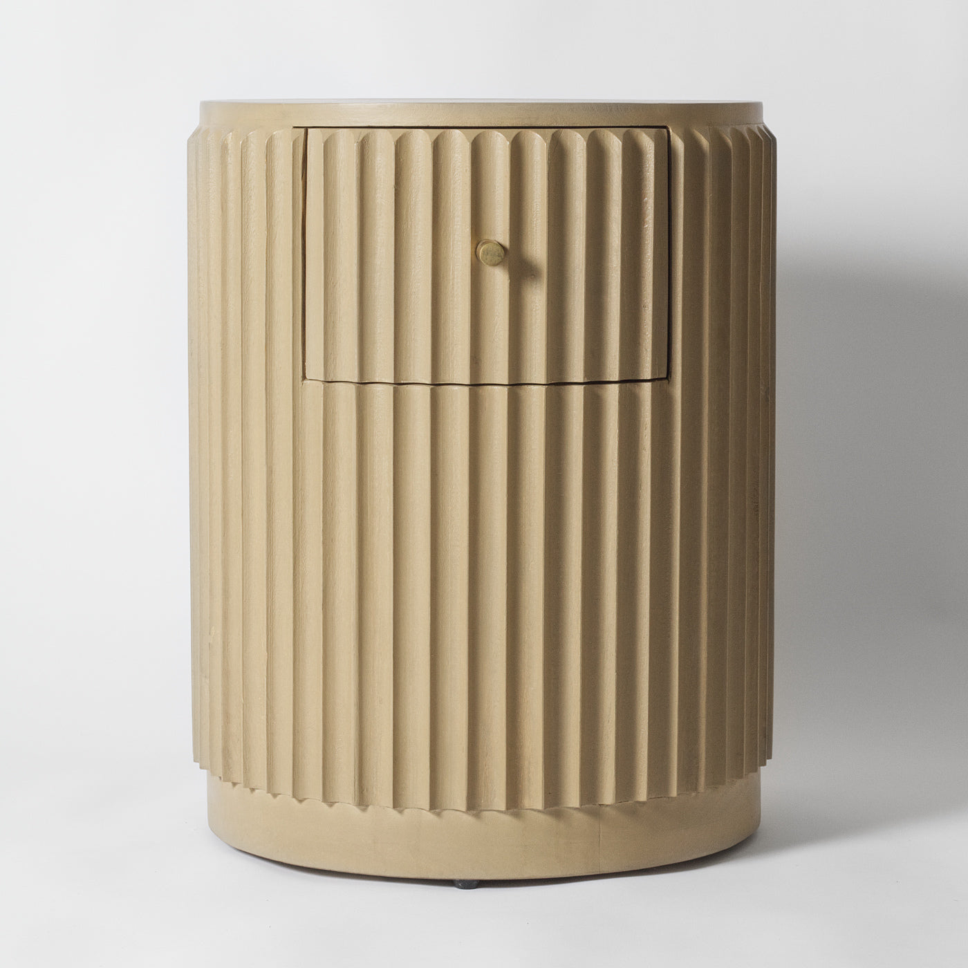 Round bedside table wood