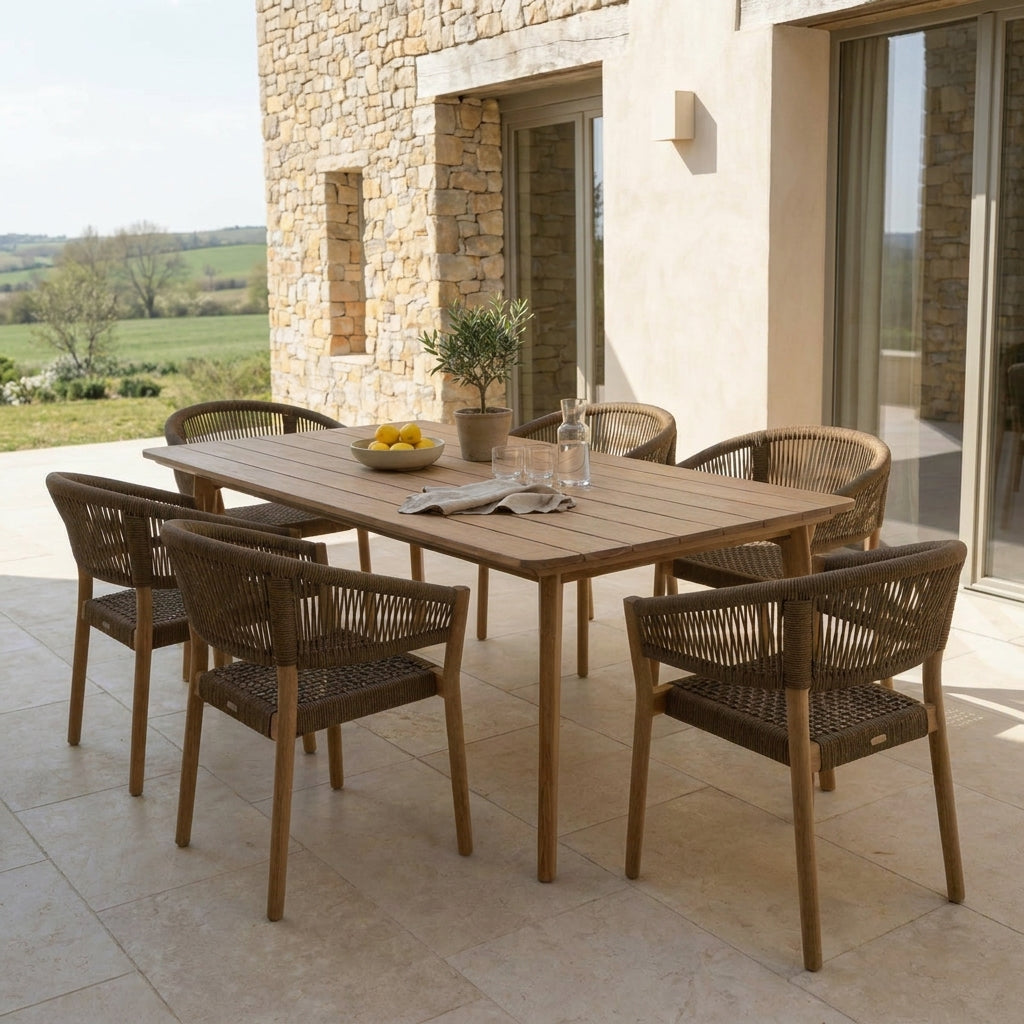 Outdoor wooden dining set