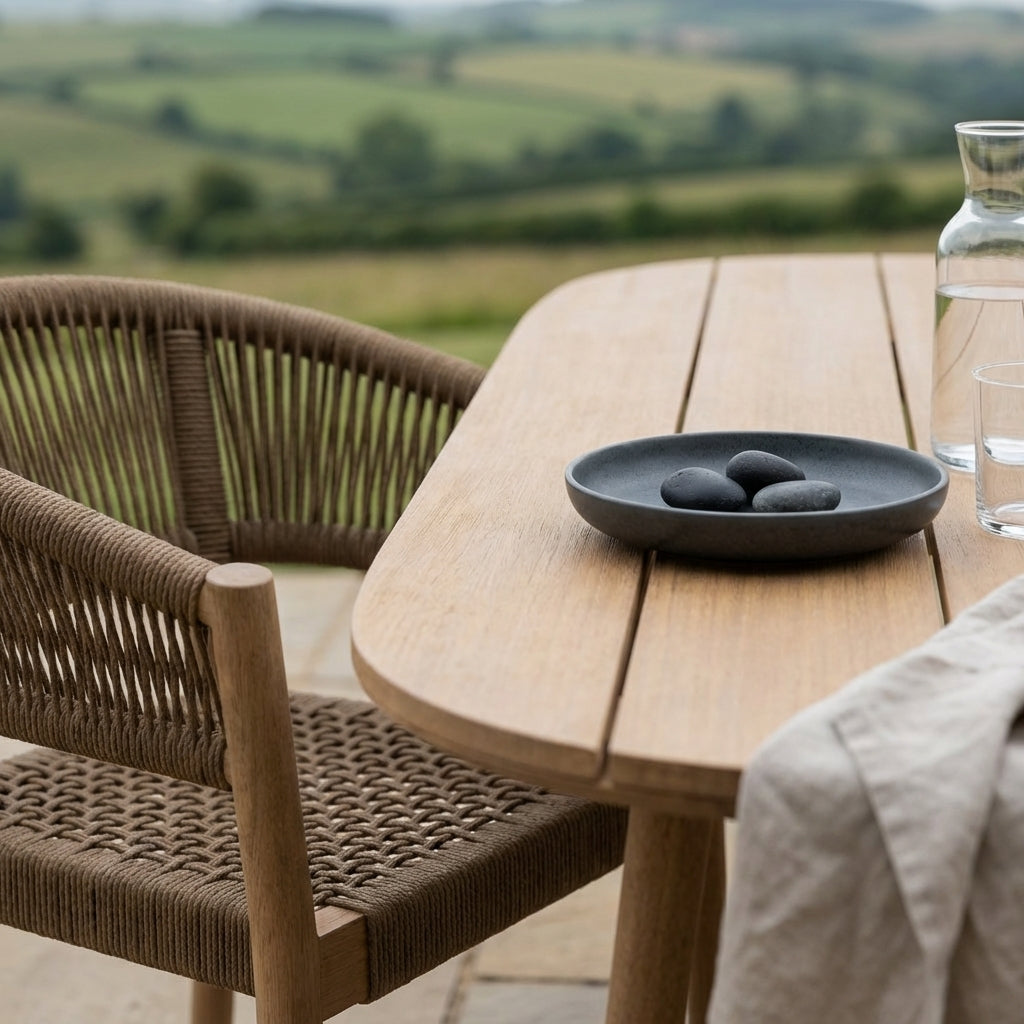 Solid wood garden dining set