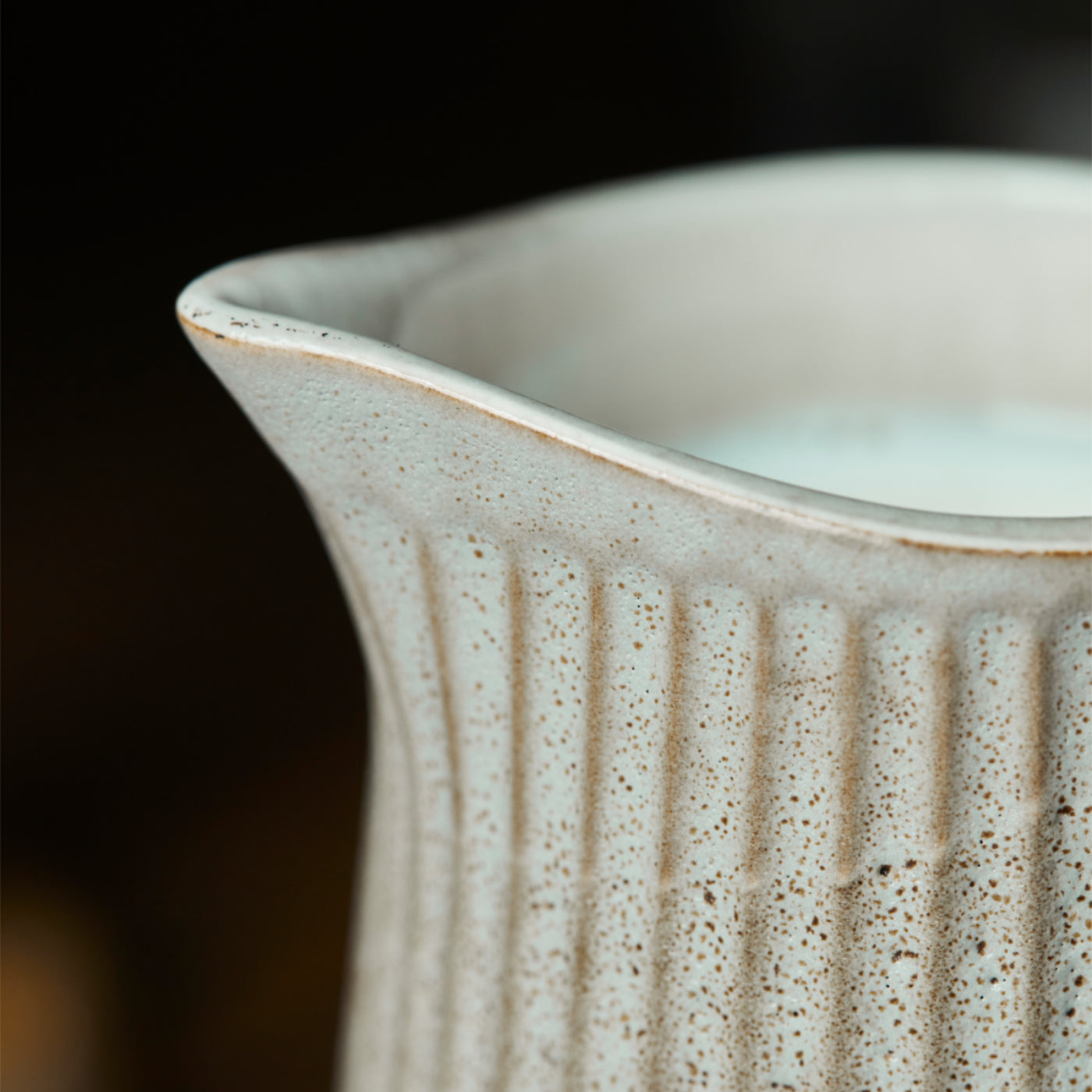 Stoneware Ribbed Milk Jug