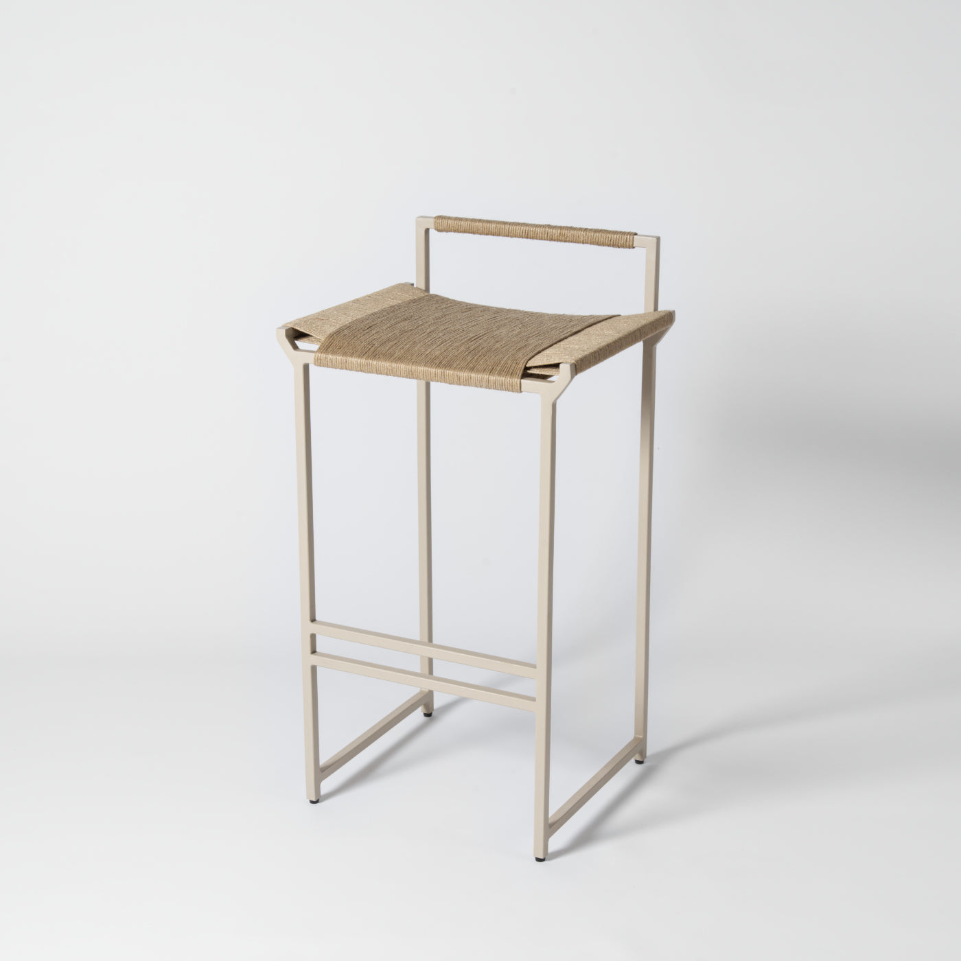 Taupe Jute Bar Stool, Woven