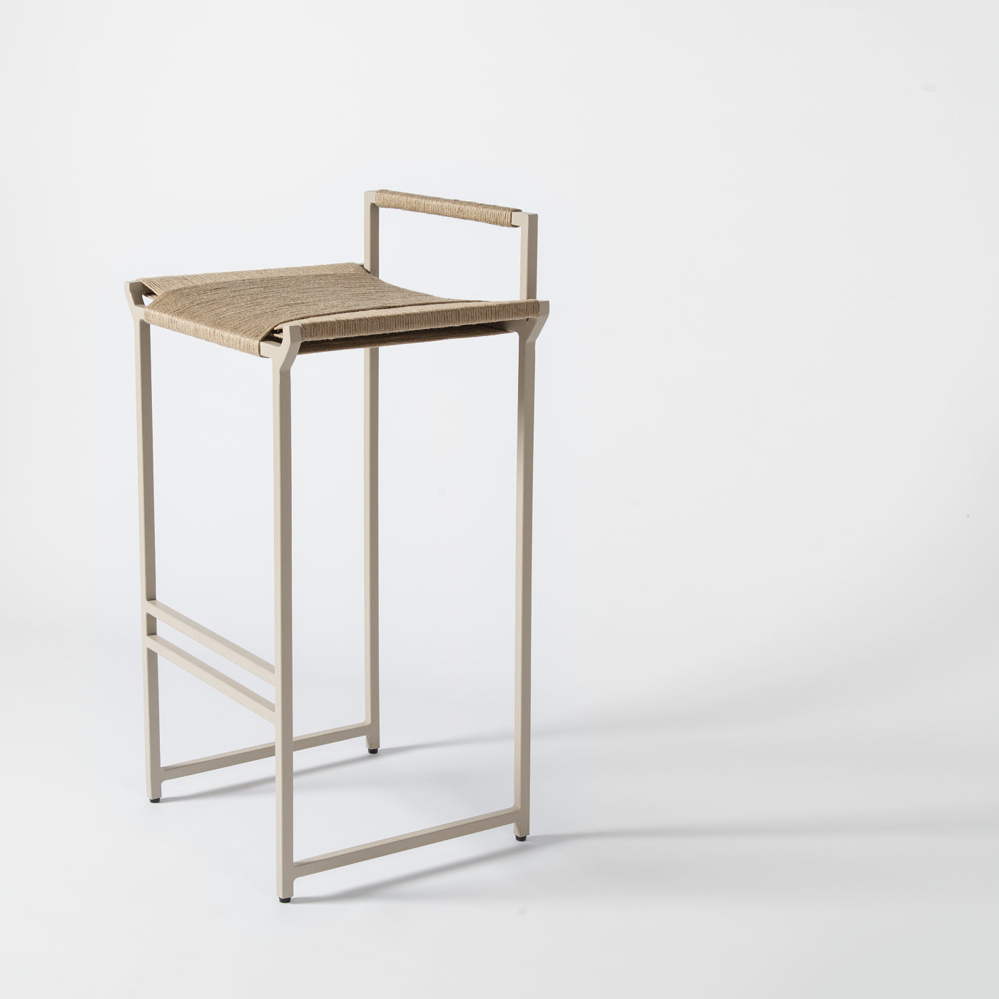 Taupe woven bar stool