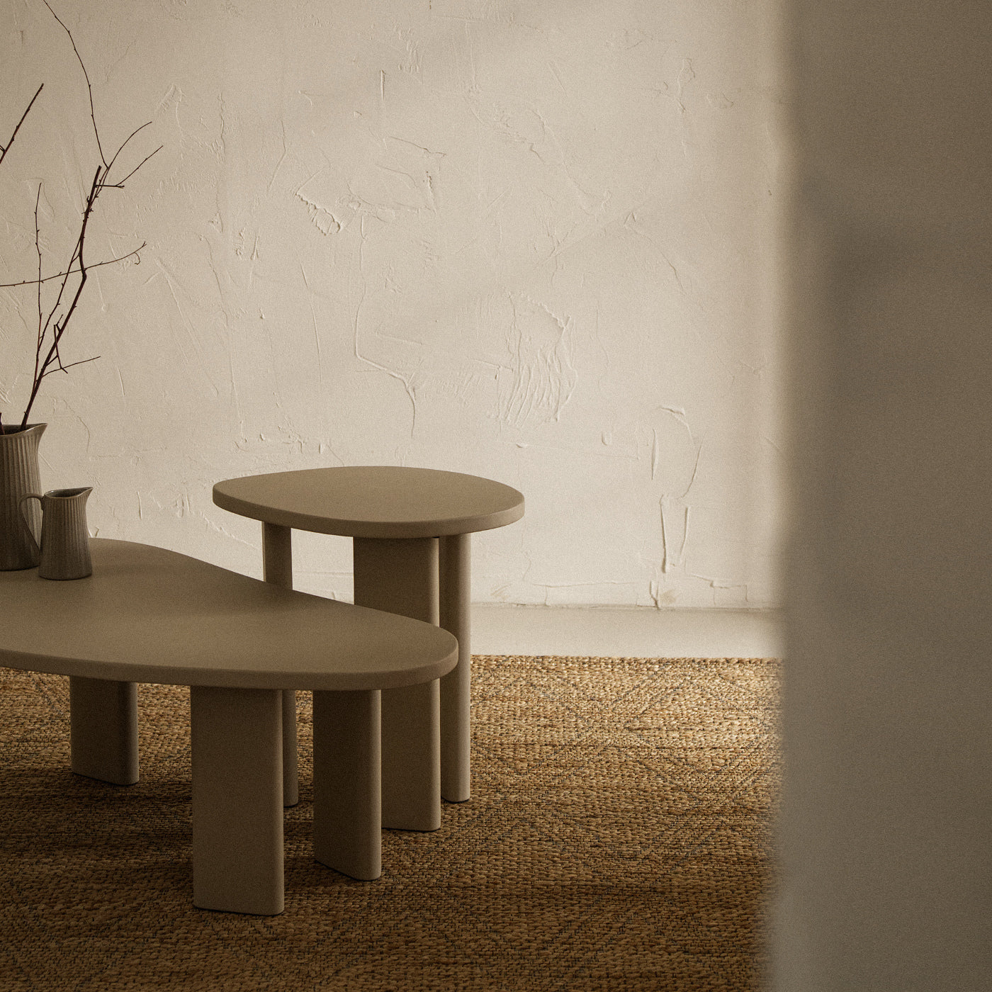 Organic side and coffee table