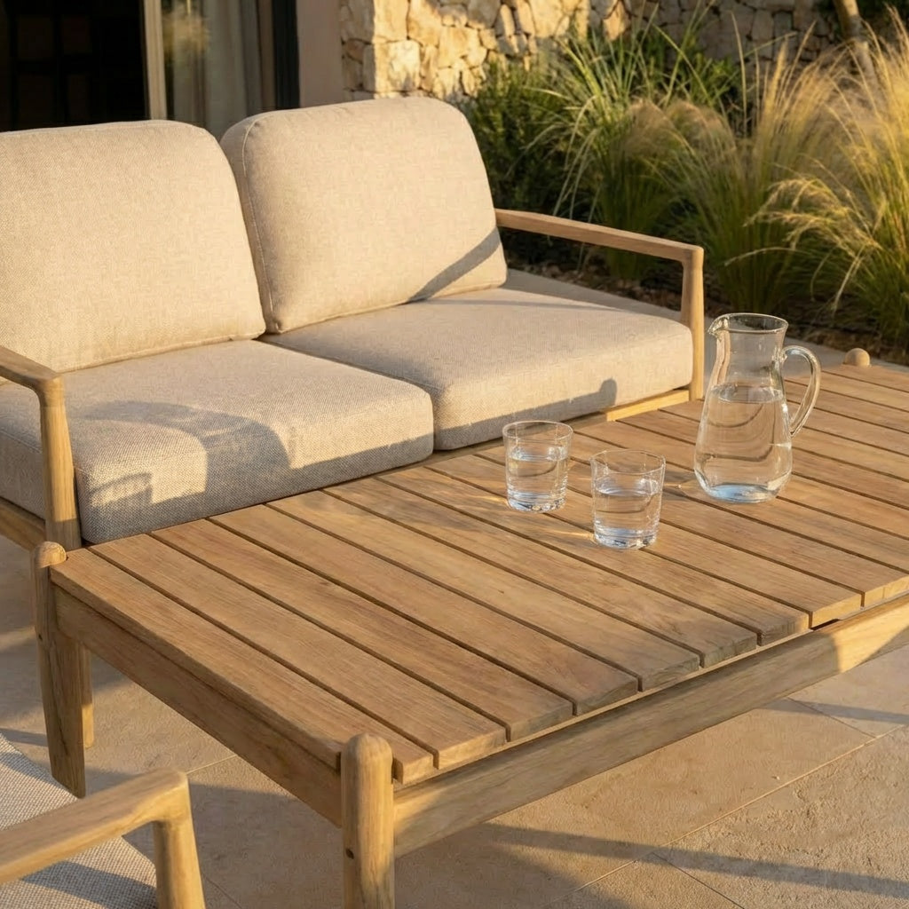 Teak garden coffee table