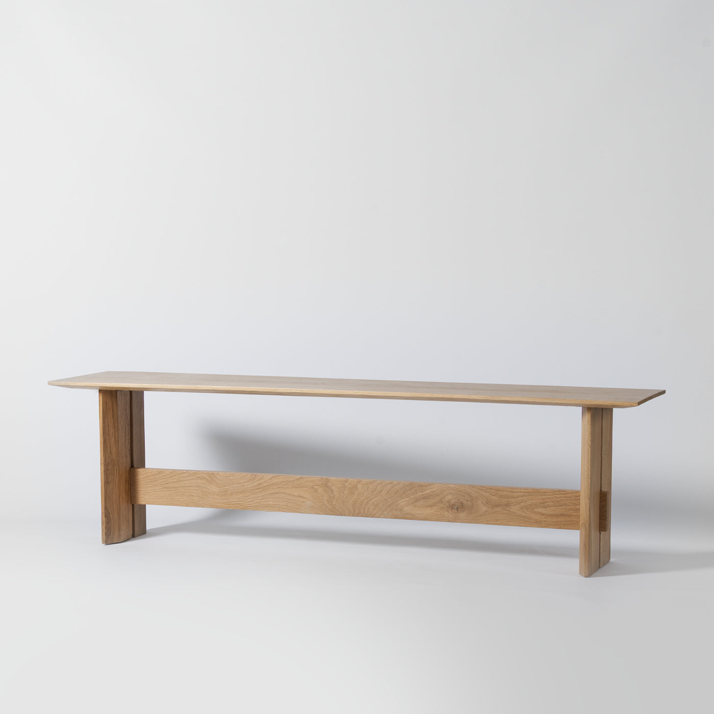Solid oak dining bench