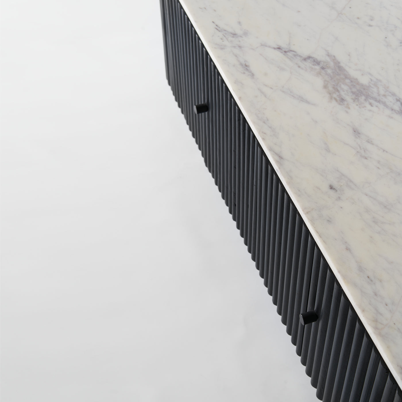 Ribbed wood tv stand