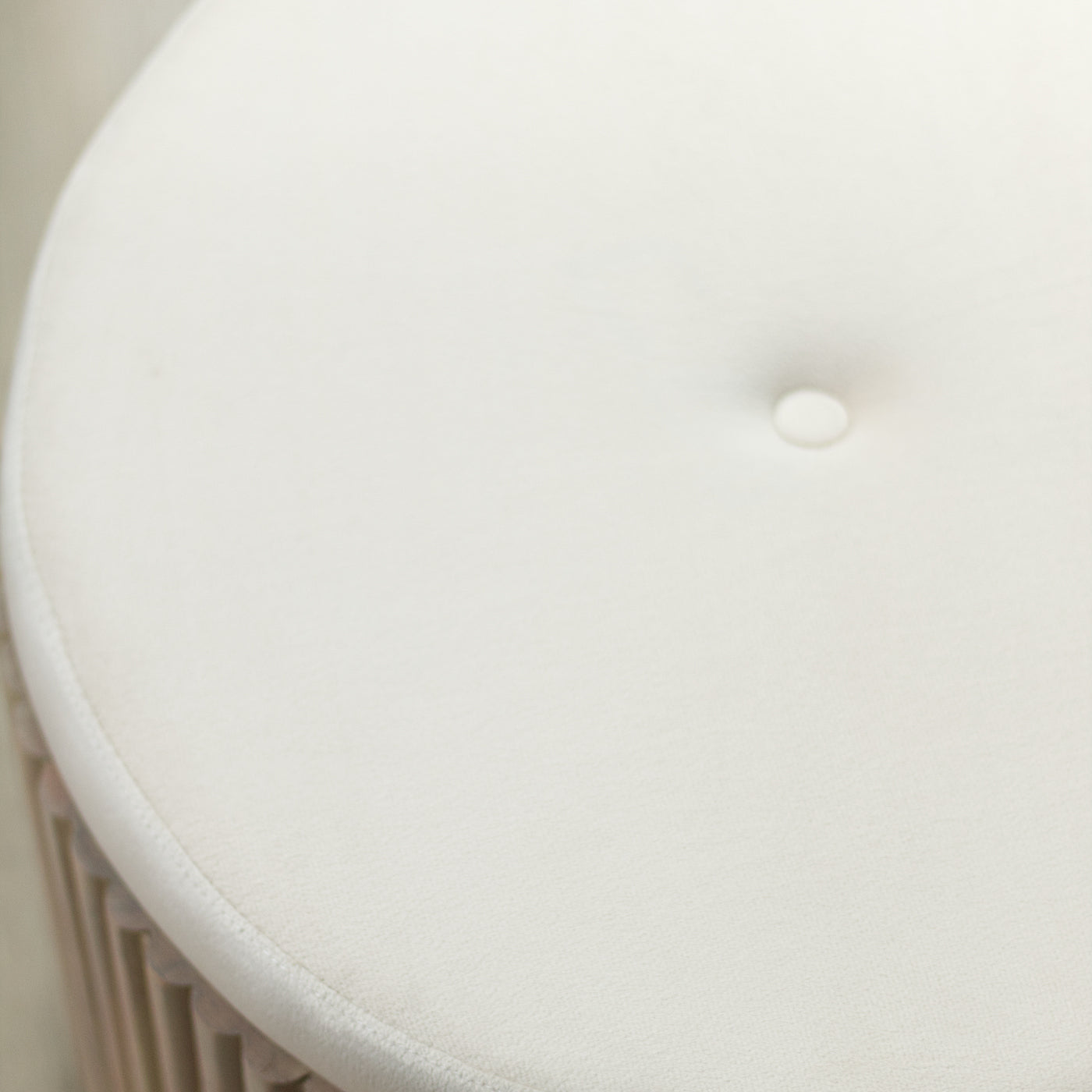 White Velvet Pouffe