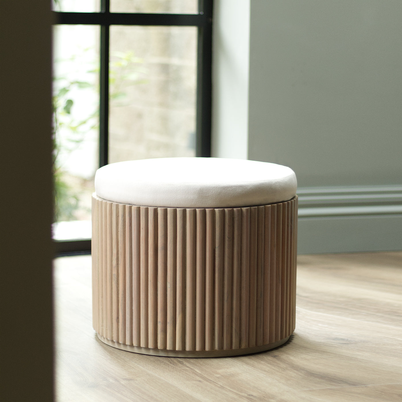 White Velvet Pouffe