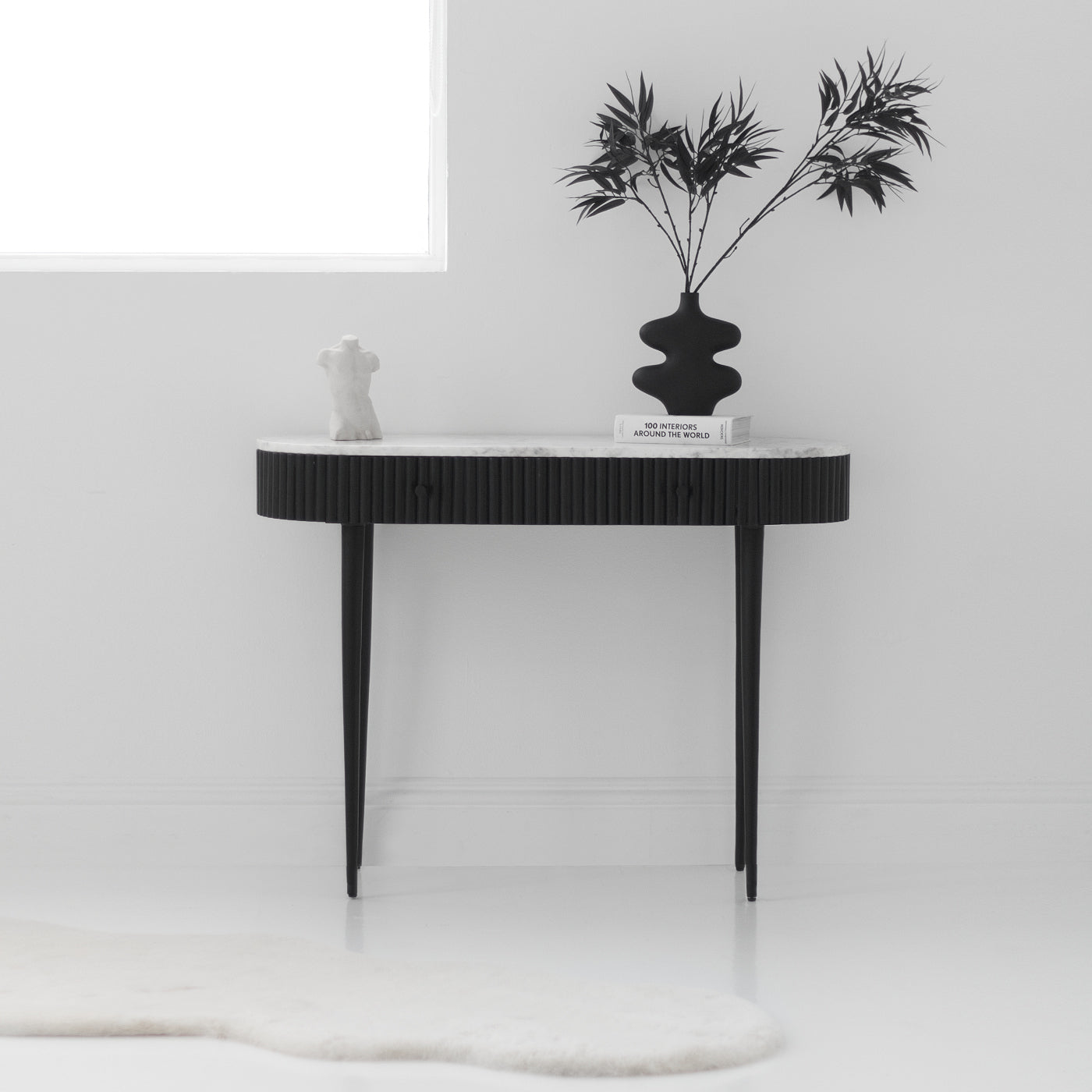 fluted console table