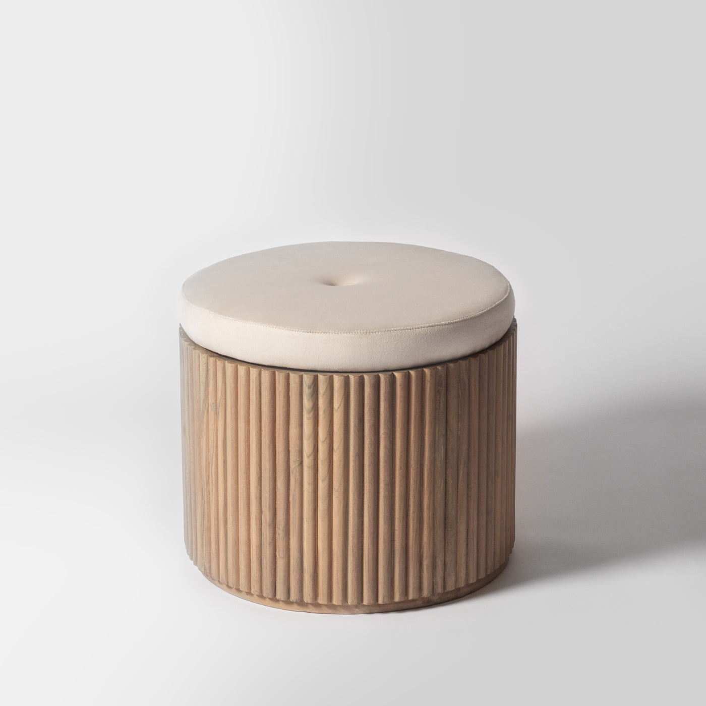 Ribbed Footstool Velvet