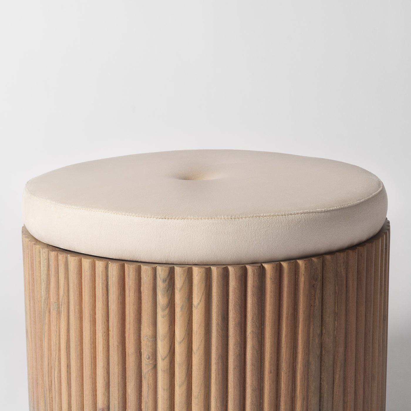 White Velvet Pouffe