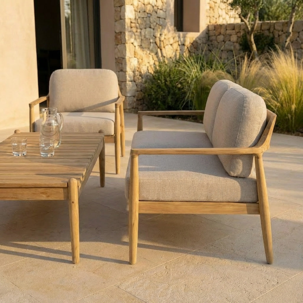 Garden sofa with cushions