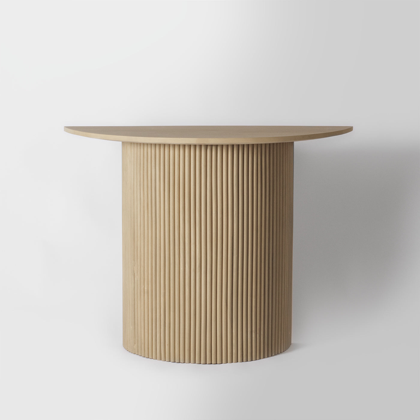 Wooden Half Moon Console Table