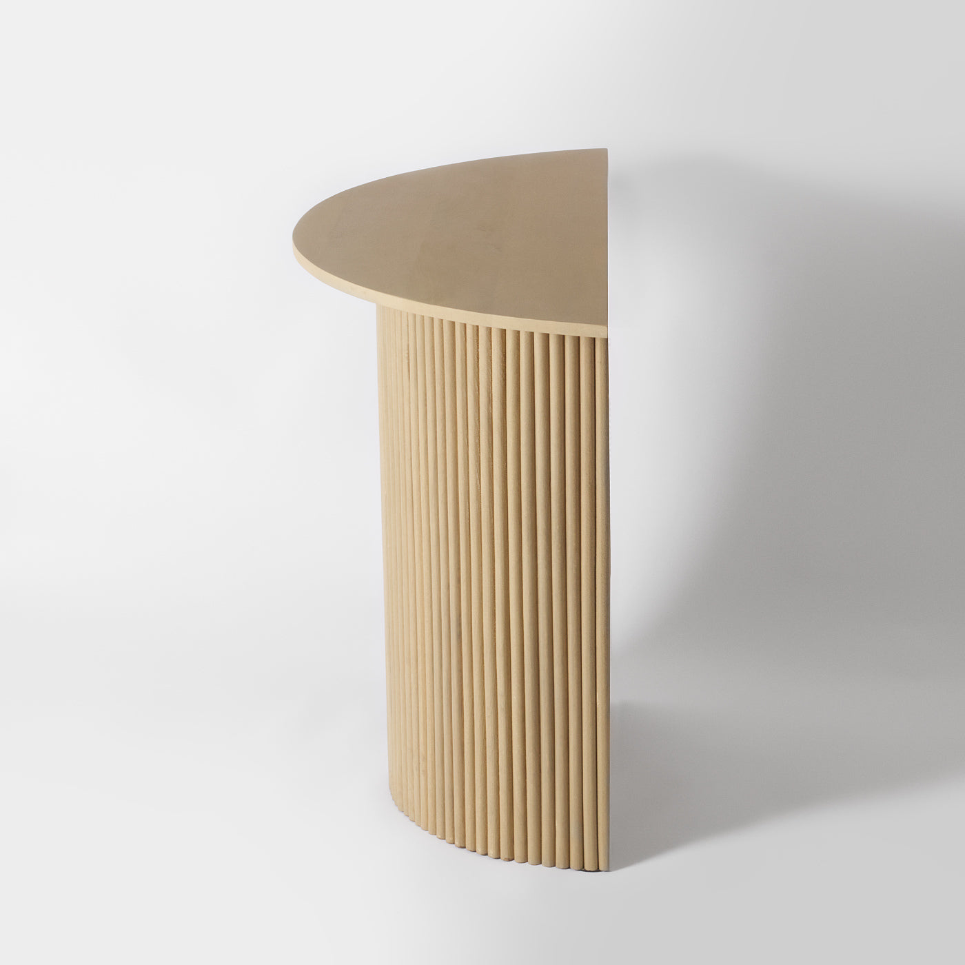 Wooden Half Moon Console Table