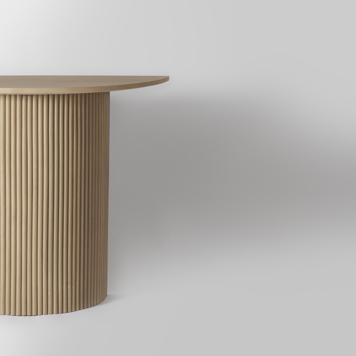 Wooden Half Moon Console Table