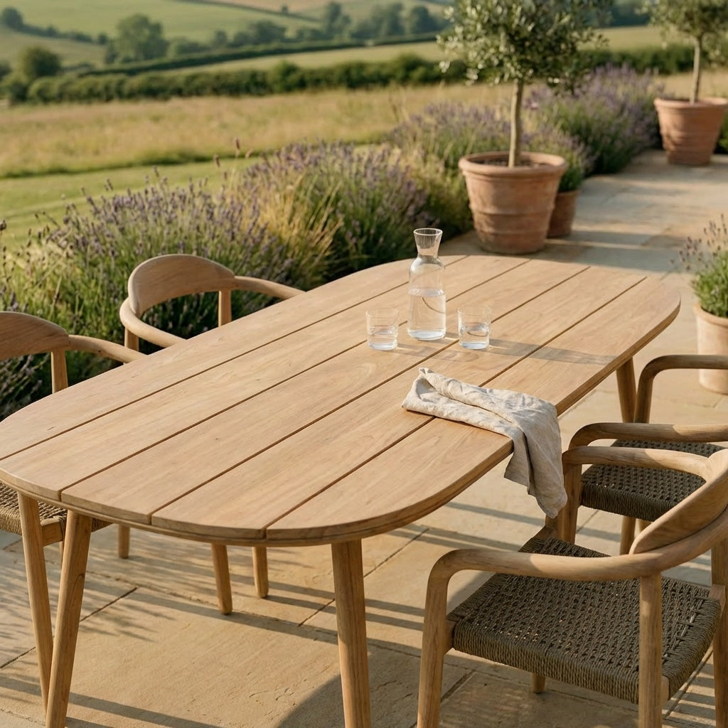 Solid wood garden dining set