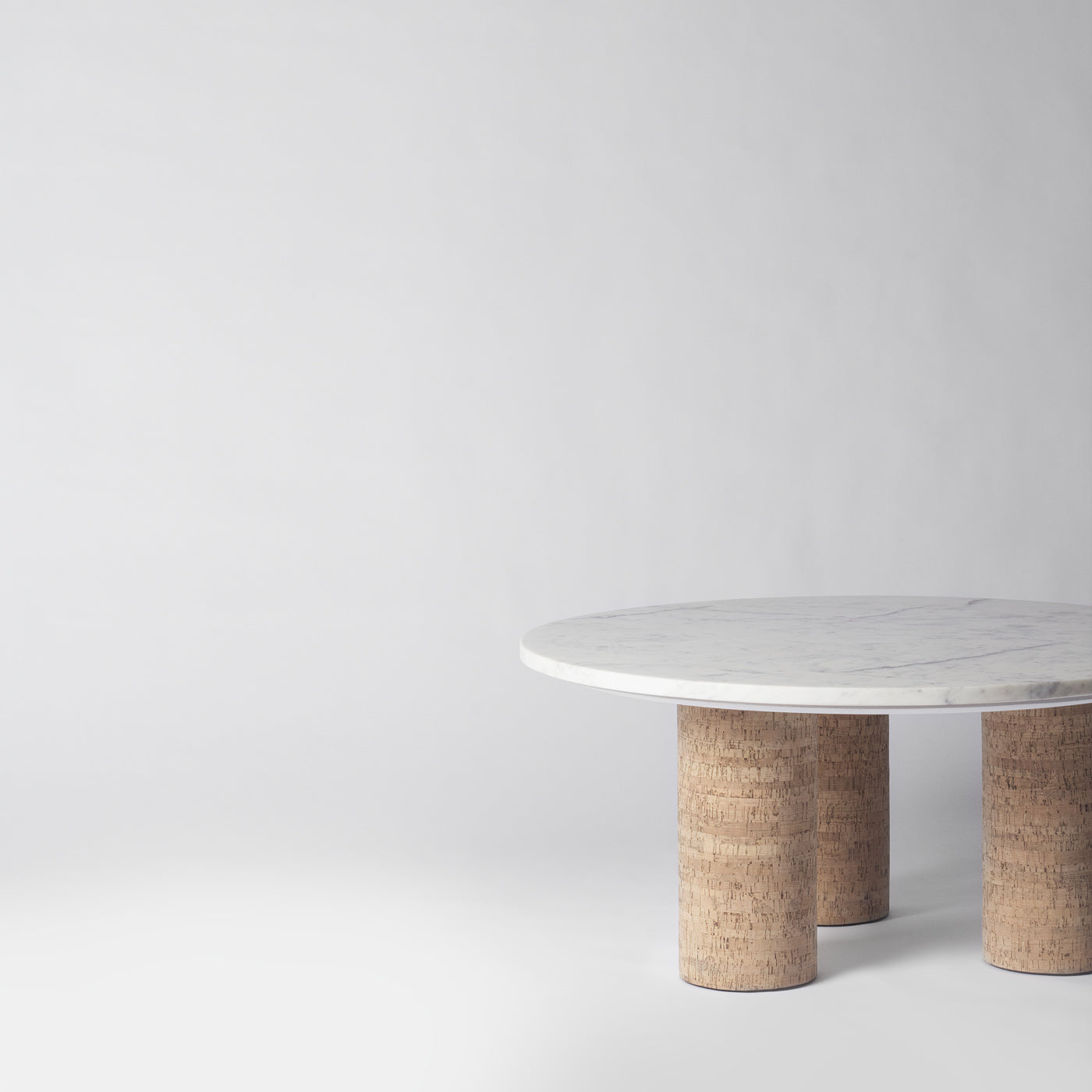 Cork and marble coffee table