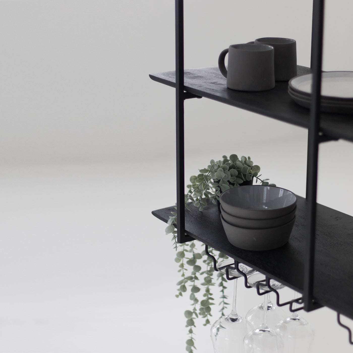Suspended shelves