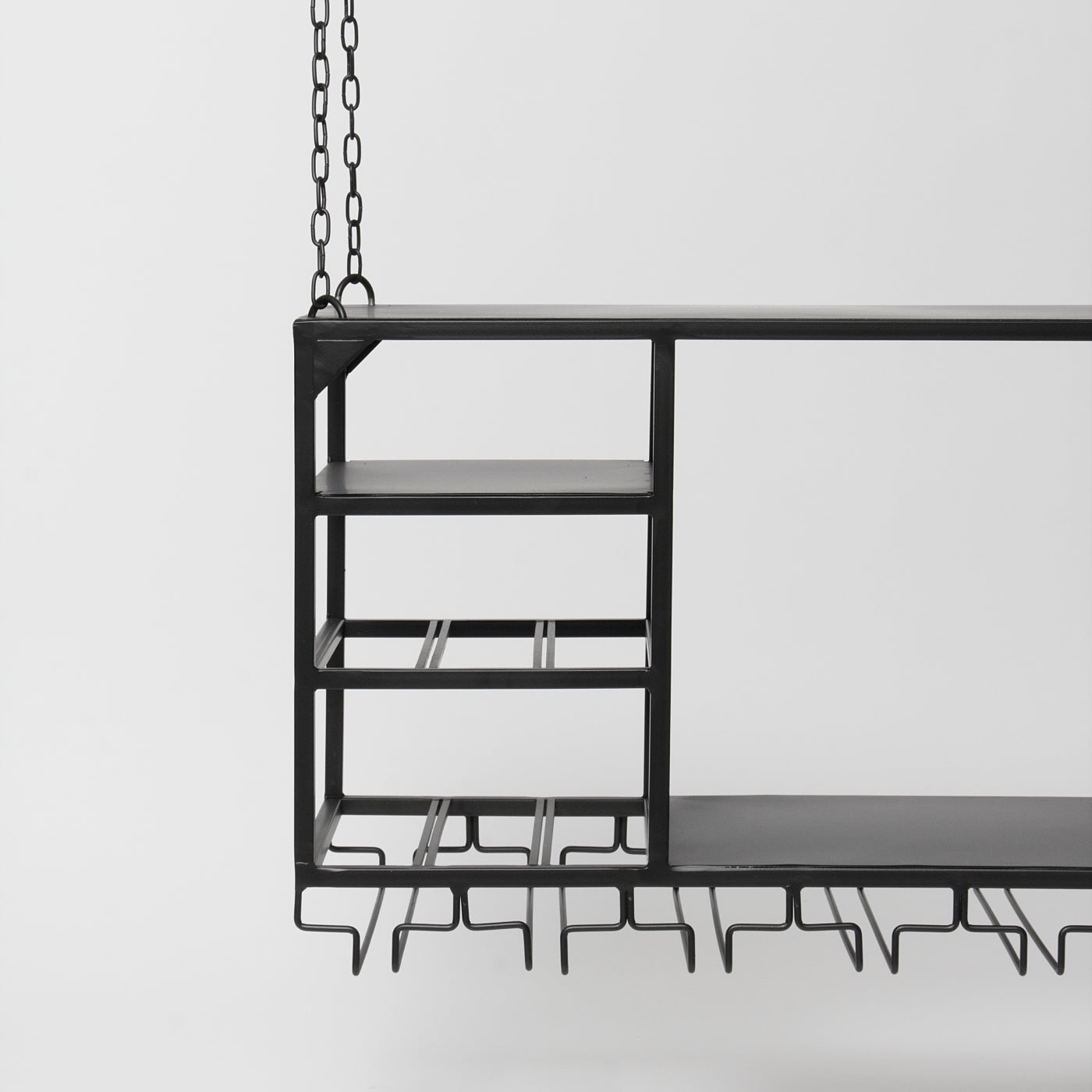 Hung shelving unit