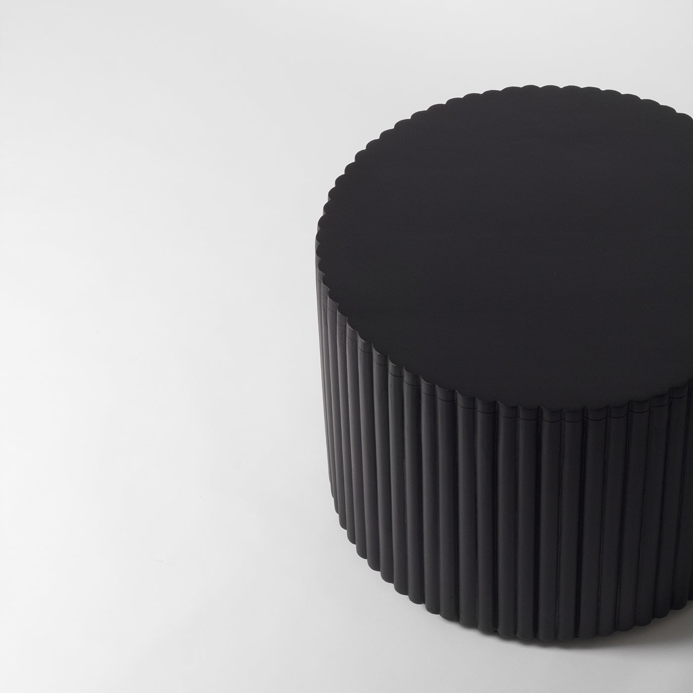 Round black coffee table