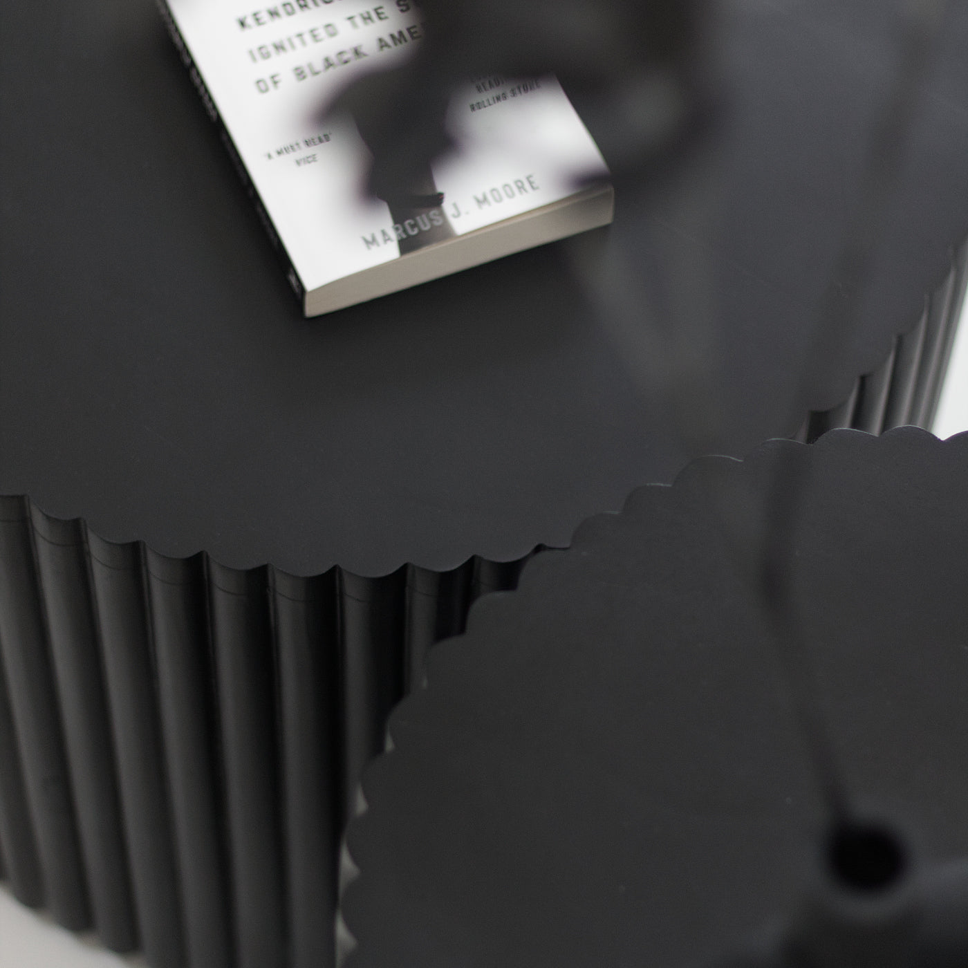 Black ribbed coffee table