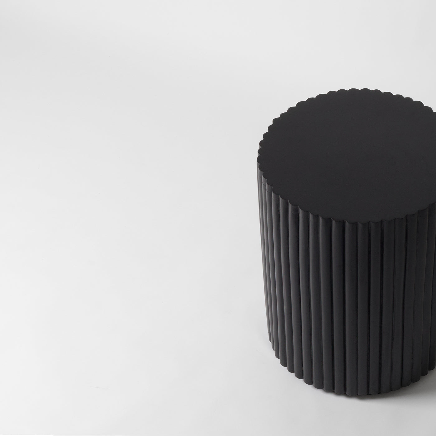Black fluted side table