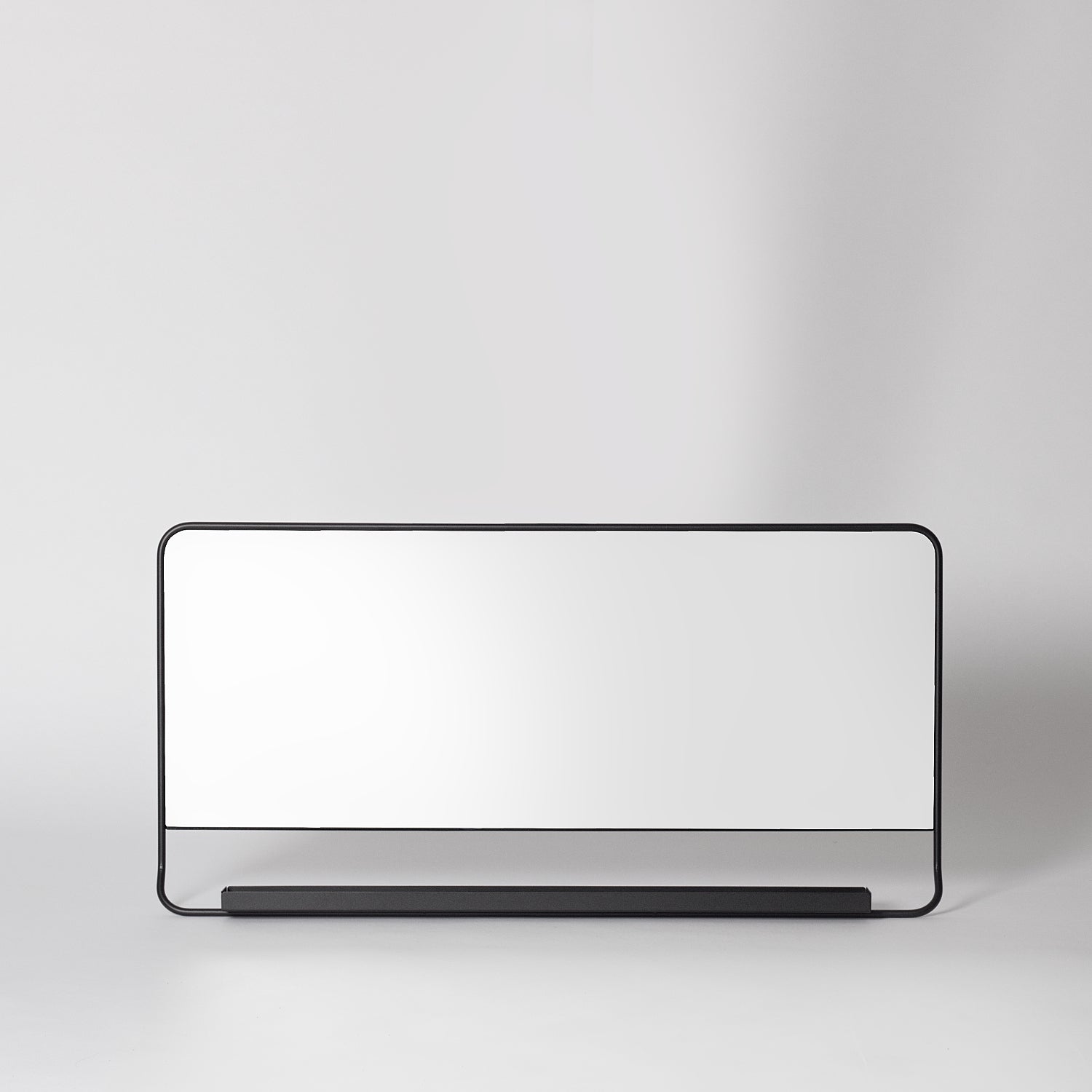 Black wide mirror shelf
