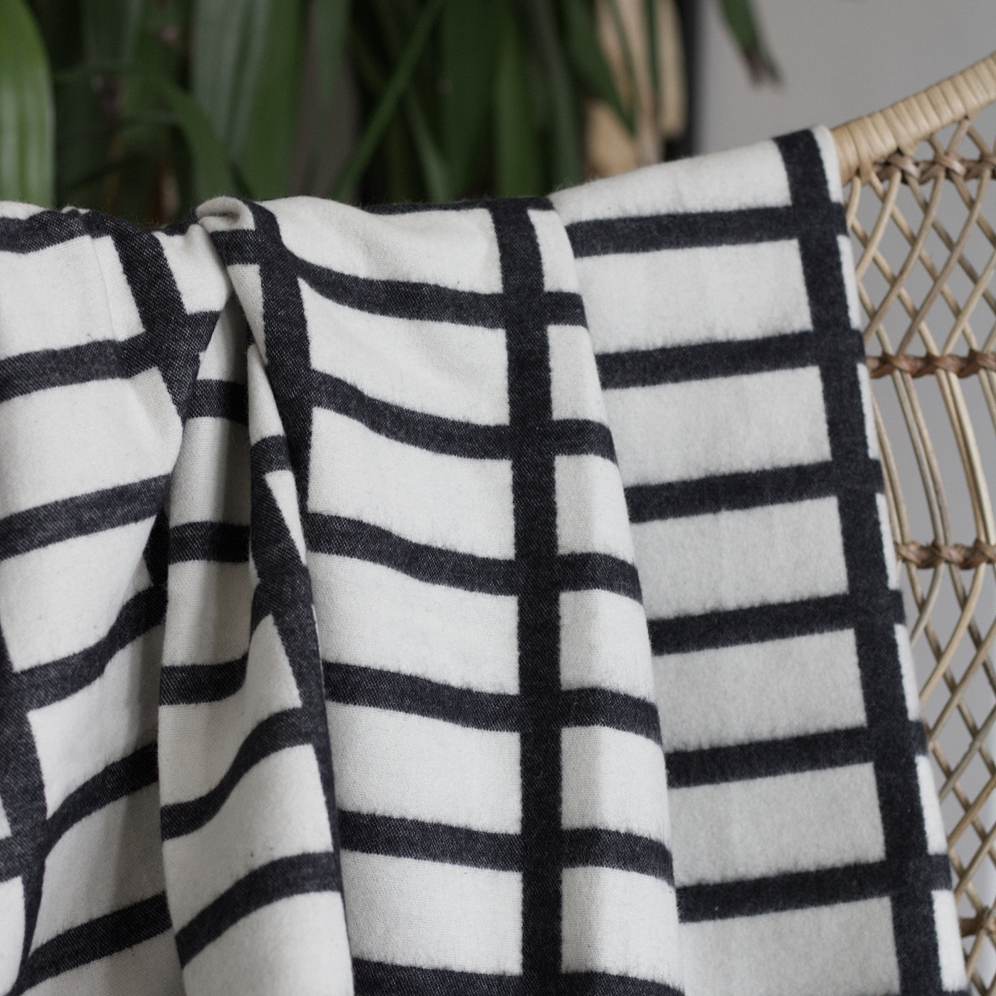 Black and White Cotton Throw