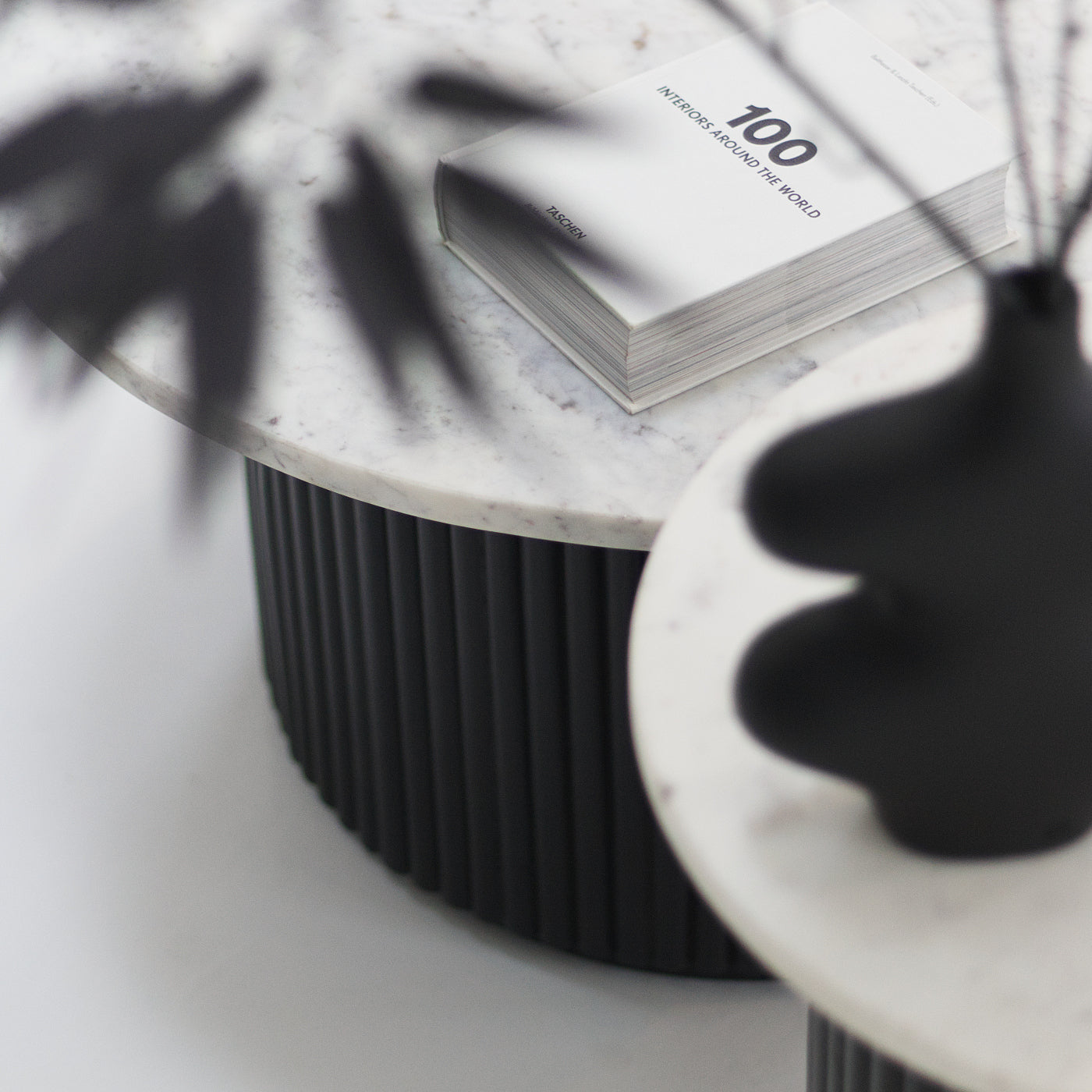 Black and white coffee table