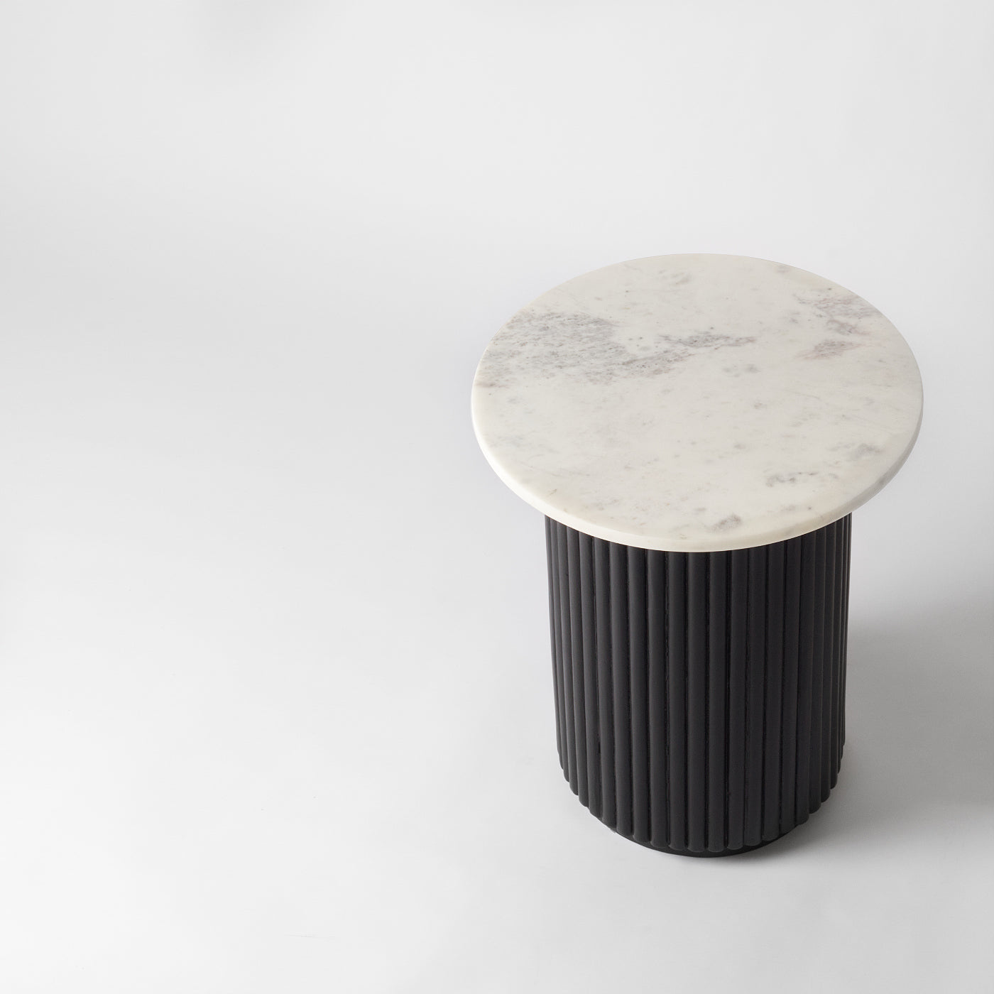 Black and white side table