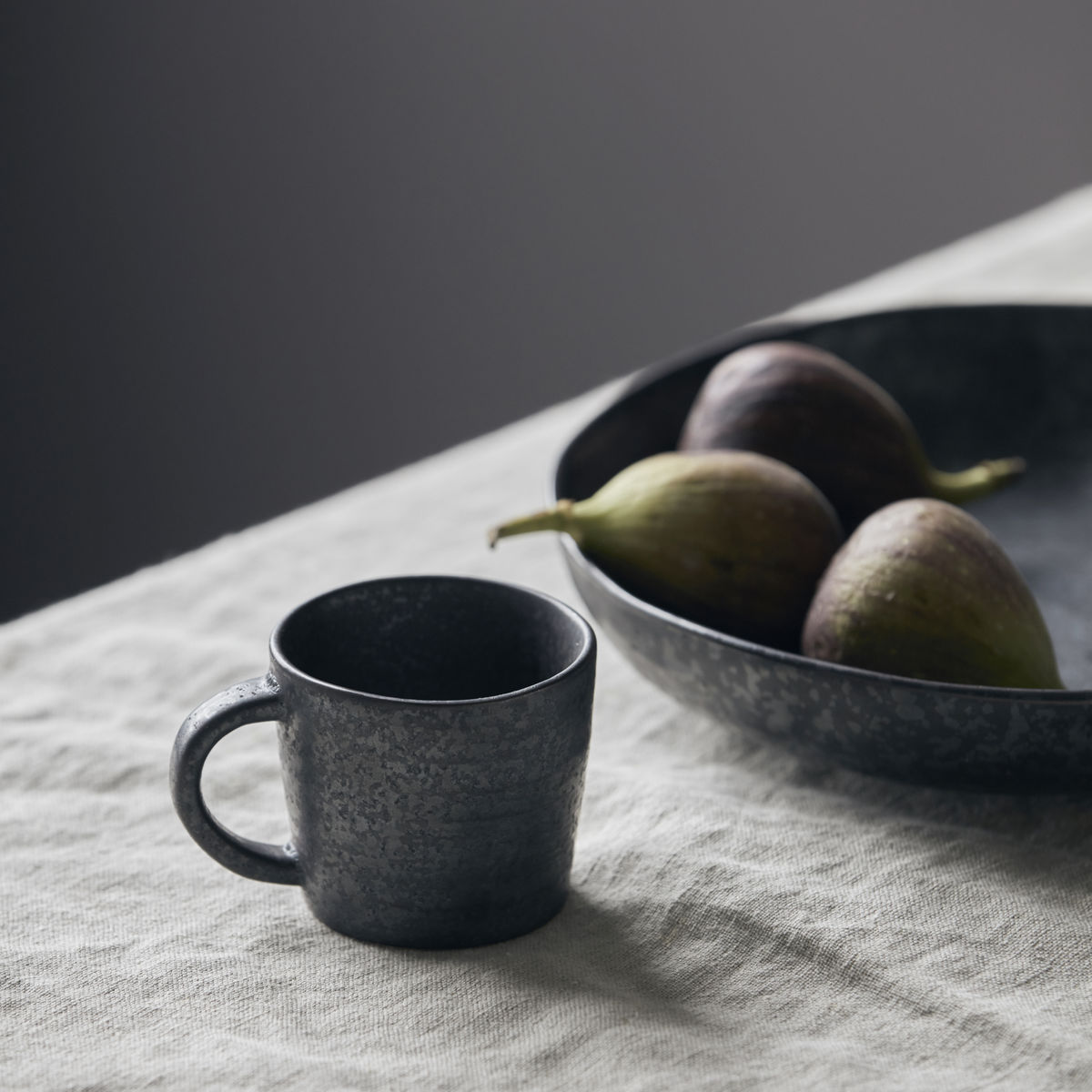 speckled black espresso cup